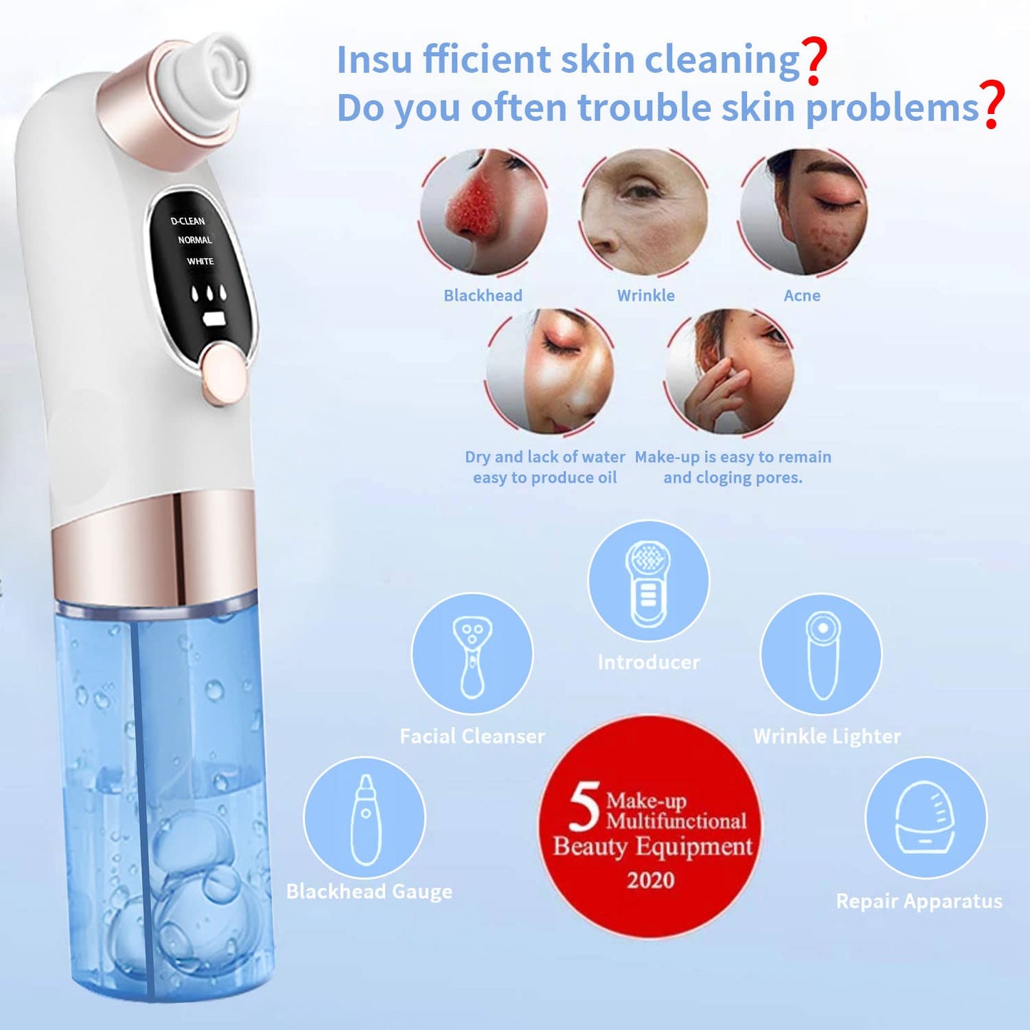 Azra Aqua Vacuum Pore Cleaner | Mini Hydra Facial Device