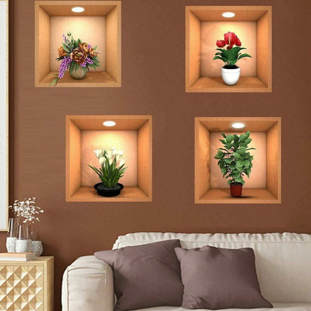 4Pcs 3D Wall Sticker